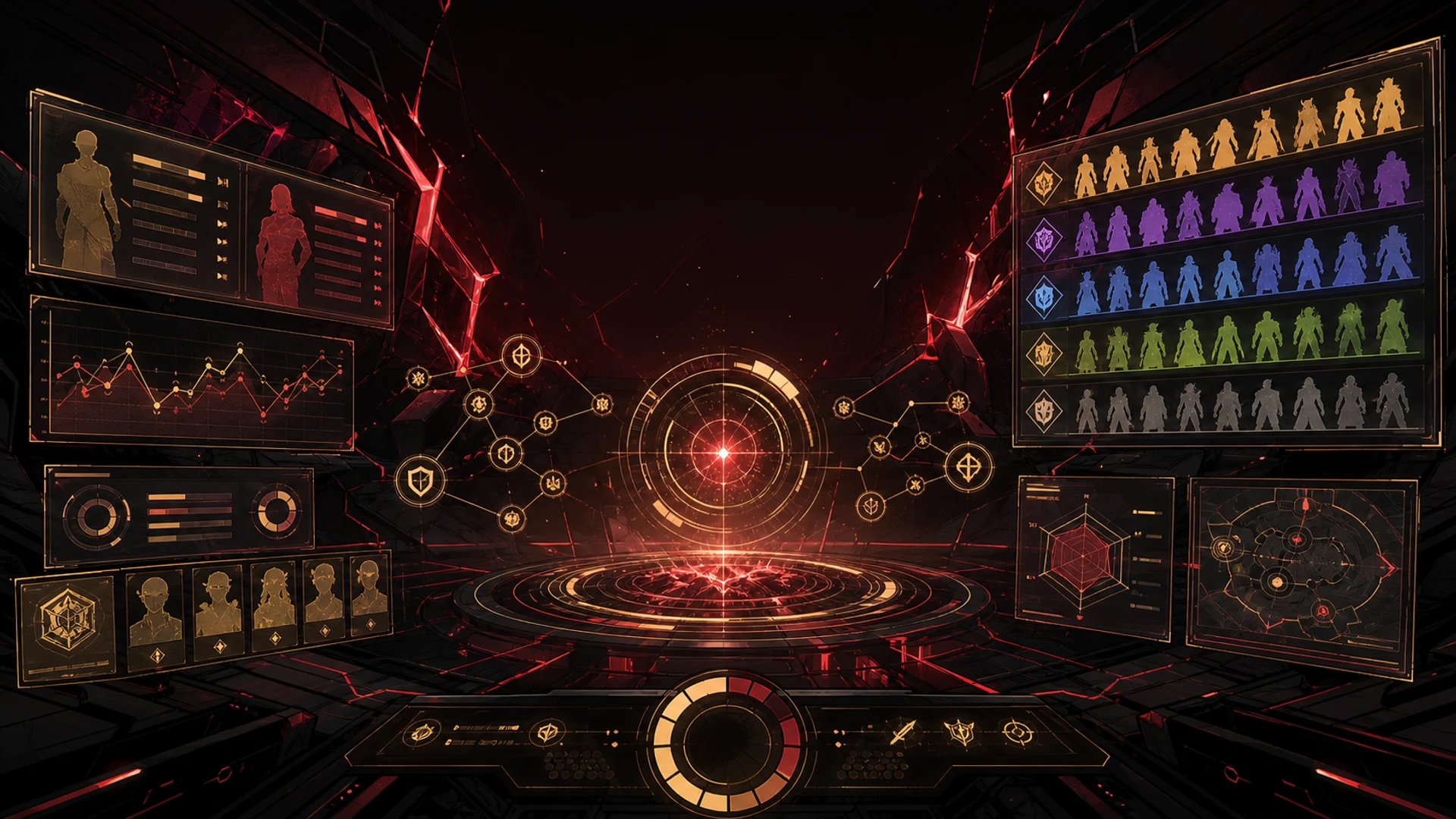 Original red and gold tactical HUD artwork for Rivals Tools